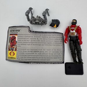 Vintage 1988 G.I. Joe Astro-Viper V1 Figure Hasbro with File Card